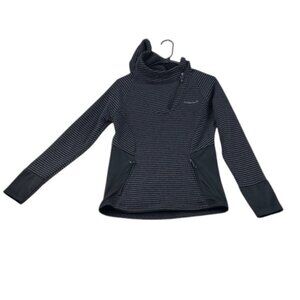 Avalanche Women’s Size M Gray & Black Striped 1/4 Zip Hoodie